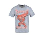 Stijlvolle Heren Grijze Print T-Shirt Dsquared2 , Gray , Heren