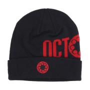 Logo Beanie Muts Zwart/Rood Octopus , Black , Heren