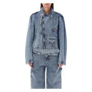 Kristal Vrede Denim Jack Moschino , Blue , Dames