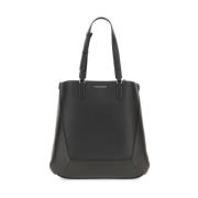 Leren Edge Tote Tas Gemaakt in Italië Alexander McQueen , Black , Here...