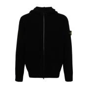 Zwarte Rits Cardigan Truien Stone Island , Black , Heren