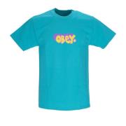 Klassieke Teal Heren T-shirt Obey , Green , Heren