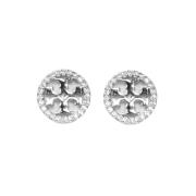 Kristal Logo Stud Oorbellen Tory Burch , Gray , Dames