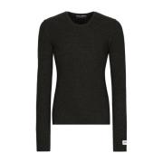 Grijze Sweaters met Omgekeerde Stiksels Dolce & Gabbana , Gray , Heren