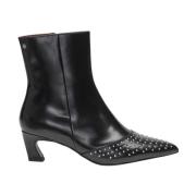 Zwarte Croco Enkellaarzen met Hakken Fabienne Chapot , Black , Dames