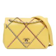 Pre-owned Leather chanel-bags Chanel Vintage , Yellow , Dames