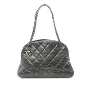 Pre-owned Leather handbags Chanel Vintage , Gray , Dames