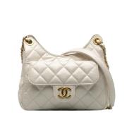 Pre-owned Leather chanel-bags Chanel Vintage , White , Dames