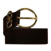 Pre-owned Suede belts Salvatore Ferragamo Pre-owned , Brown , Dames