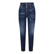 Blauwe High Waist Twiggy Skinny Jeans Dsquared2 , Blue , Dames