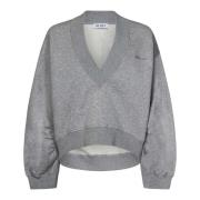 Grijze Sweater Verhoog Stijl Geborsteld Katoen The Attico , Gray , Dam...