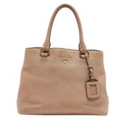 Pre-owned Leather totes Prada Vintage , Beige , Dames