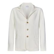 Witte Gebreide Blazer-Stijl Vest Boglioli , White , Heren