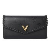 Pre-owned Leather wallets Louis Vuitton Vintage , Black , Dames