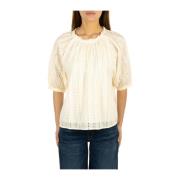 Witte Sweaters Broderie Anglaise Blouse Woolrich , White , Dames