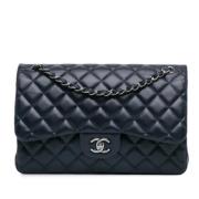 Pre-owned Leather chanel-bags Chanel Vintage , Blue , Dames