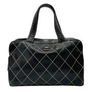 Pre-owned Leather chanel-bags Chanel Vintage , Black , Dames