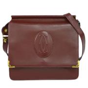 Pre-owned Leather shoulder-bags Cartier Vintage , Red , Dames