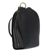 Pre-owned Leather backpacks Louis Vuitton Vintage , Black , Dames