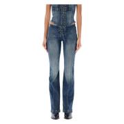 Blauwe Flare Leg Gehaakte Jeans Misbhv , Blue , Dames