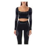 Zwarte Actieve Crop Top Aw24 Misbhv , Black , Dames