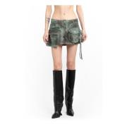 Camouflage Mini Rok met Zakken The Attico , Green , Dames