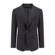 Zwarte Wollen Blazer Enkelrij Peak Revers Dolce & Gabbana , Black , He...