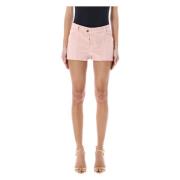 Iced Pink Asymmetrische Denim Shorts Ss23 Tom Ford , Pink , Dames