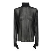 Doorschijnende Voile Blouse Dondup , Black , Dames