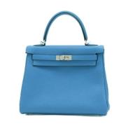 Pre-owned Leather handbags Hermès Vintage , Blue , Dames