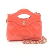 Pre-owned Leather chanel-bags Chanel Vintage , Red , Dames