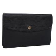 Pre-owned Leather clutches Louis Vuitton Vintage , Black , Dames