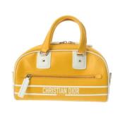 Pre-owned Leather handbags Dior Vintage , Yellow , Dames