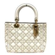 Pre-owned Leather dior-bags Dior Vintage , White , Dames