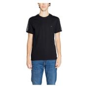 Katoenen Crew Neck T-Shirt Emporio Armani , Black , Heren