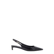 Zwarte leren pumps met puntige neus Dolce & Gabbana , Black , Dames