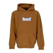 Zware Rubber Hoodie met Logopatch HUF , Brown , Heren