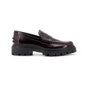 Patent Leren Loafer met Monogram Detail Tod's , Brown , Dames