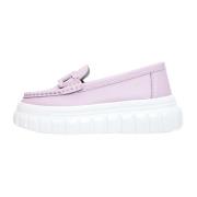 Leren Urban Platform Loafers - Roze Cesare Gaspari , Pink , Dames