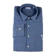 Denim Overhemd Nieuw Slim Fit Aspesi , Blue , Heren