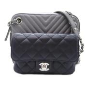 Pre-owned Leather shoulder-bags Chanel Vintage , Blue , Dames