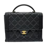 Pre-owned Leather chanel-bags Chanel Vintage , Black , Dames