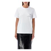 Kristallen Lint Wit T-shirt Msgm , White , Dames