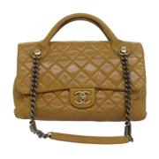 Pre-owned Leather chanel-bags Chanel Vintage , Yellow , Dames