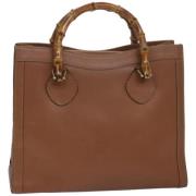 Pre-owned Leather handbags Gucci Vintage , Brown , Dames