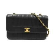 Pre-owned Leather shoulder-bags Chanel Vintage , Black , Dames