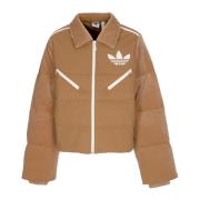 Velvet Puffer Donsjack Bruin Adidas , Brown , Dames