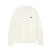 Dikke Wol Ronde Hals Trui Lacoste , White , Heren