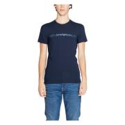 Mannen Crew Neck T-shirt Herfst/Winter Emporio Armani , Blue , Heren