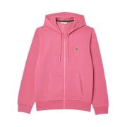 Roze Zip-Up Hoodie, Moderne Stijl Lacoste , Pink , Heren